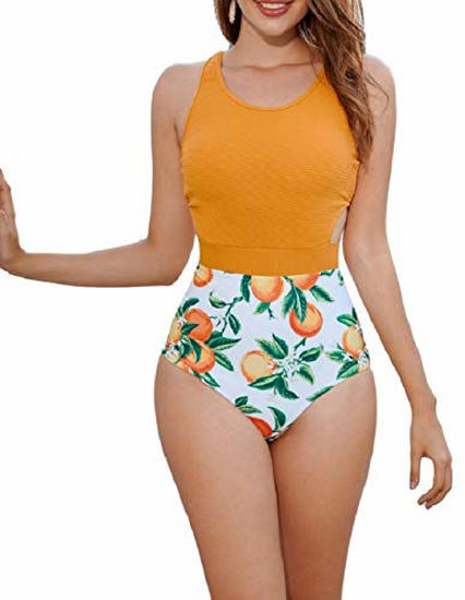 Orange monokini swimsuits hot sale