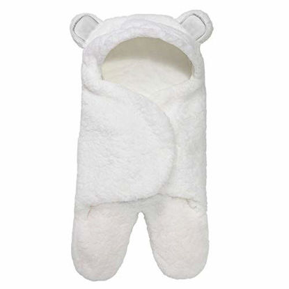 Picture of JAM NATURALS-Cute Bear Organic Newborn Swaddle Wrap- Ideal Baby Registry Gift -Baby Boy Girl Receiving Blanket 3-6M(White, 3-6m)
