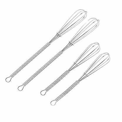 Picture of HONBAY Mini Wire Kitchen Whisks-Each of 2PCS 5 Inches and 7 Inches