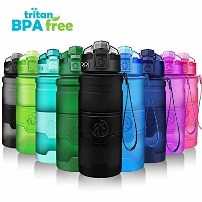 Picture of ZORRI Sport Water Bottle Kids, 500ml/17oz - Bpa Free Eco-Friendly Tritan Plastic, Reusable Drinks Water Bottles Filter, Leak Proof Flip Top, Open 1-Click Gym, Yoga, Running