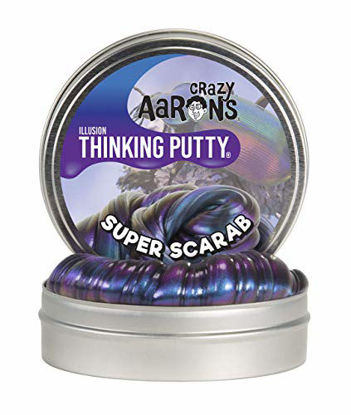 Picture of Crazy Aaron's Thinking Putty - Super Illusions: Super Scarab - Fidget Toy - Shifting Purple Color - Never Dries Out - 4 Inch Storage Tin - 3.2 Ounces
