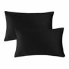 Picture of Decorative Black Small Lumbar Pillow Covers, Cushion Covers Velvet Pillow Covers, Sofa Throw 12x20 Pillow Covers