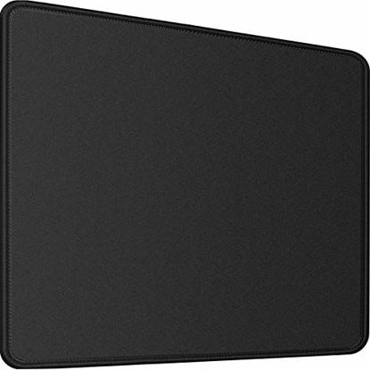 Picture of Mouse Pad,Upgraded Mouse Pad with Durable Stitched Edge,11.8"x9.8"x0.12" 30% Larger Big Gaming Black Mouse pad,Non-Slip Rubber Base Waterproof Mouse Pad for Gaming,Laptop,Computer, Office,Home, Black