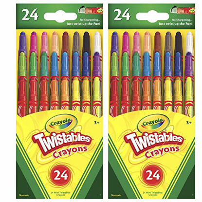Picture of Mini Twistables Crayons, 24 Classic Colors Non-Toxic Art Tools for Kids & Toddlers 3 & Up, Great for Kids Classrooms Or Preschools, Self-Sharpening No-Mess Twist-Up Crayons (2 Pack)