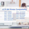 Picture of Brother Genuine High Yield Black Ink Cartridge, LC75BK, Replacement Black Ink, Page Yield Up To 600 Pages, LC75