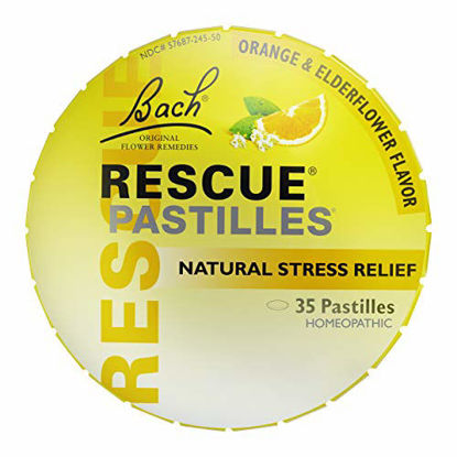 Picture of RESCUE PASTILLES, Homeopathic Stress Relief, Natural Orange & Elderflower Flavor - 35 count, pack of 1