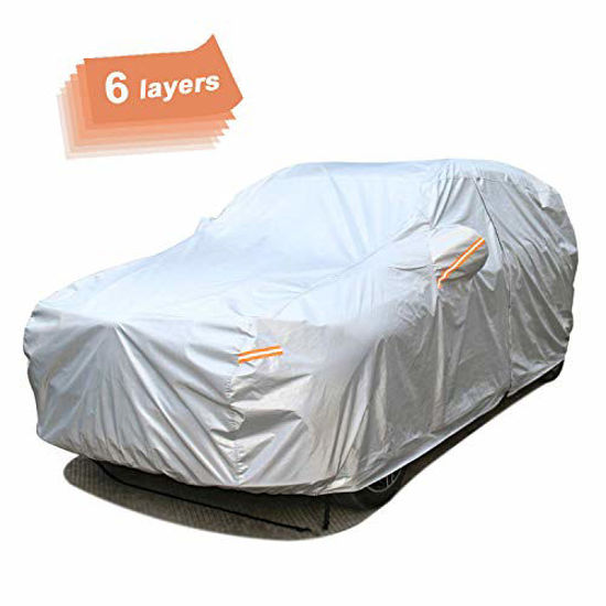 GetUSCart- SEAZEN Car Cover 6 Layers, Waterproof SUV Car Cover with Zipper  Door , Snowproof/UV Protection/Windproof, Universal Car Covers Breathable  Fabric with Cotton (176 to 191)
