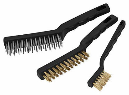 Picture of Performance Tool W1149 3-Piece Brass and Stainless-Steel Wire Brush Set