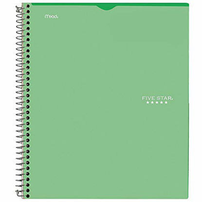Picture of Five Star Interactive Notetaking, 1 Subject, College Ruled Spiral Notebook, 100 Sheets, 11" x 8-1/2", Customizable, Green (06374AQ8)