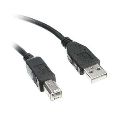 Picture of 15 feet USB 2.0 Printer/Device Cable, Black, Type A Male/Type B Male Plug, A Male to B Male High Speed USB Cable, USB 2.0 to Type B Cable, Type B Printer Cable, CableWholesale