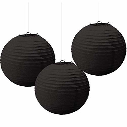 Picture of Amscan 3 Count Black Paper Lanterns