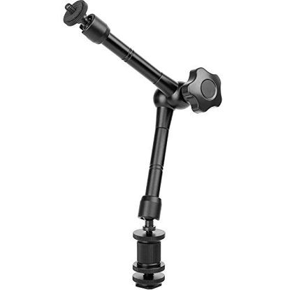 Picture of 11'' Magic Arm, ChromLives Articulating Magic Friction Arm Adjustable w/Hot Shoe Mount 1/4'' Tripod Screw Compatible with DSLR Camera Rig/LCD/DV Monitor/LED Lights/Flash Light/Microphone/DJI Osmo