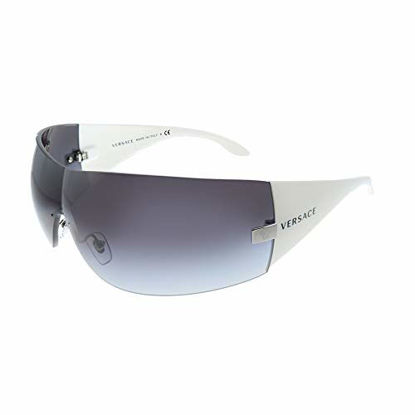 Picture of Versace VE 2054 10008G Silver Plastic Shield Sunglasses Grey Gradient Lens