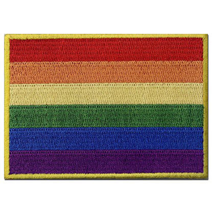 Picture of ZEGIN LGBT Rainbow Flag Embroidered Emblem Iron On Sew On Gay Rights Patch