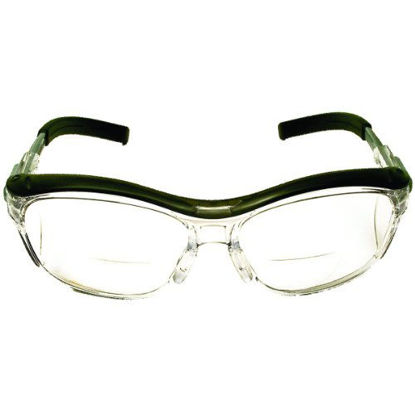 Picture of 3M Safety Glasses with Readers, Nuvo Protective Eyewear, +1.5, ANSI Z87, Clear Lens, Retro Gray Frame, Soft Nose Bridge, Side Shields