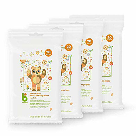 Picture of Babyganics Alcohol-Free Hand Sanitizer Wipes, Mandarin, 20 ct, 4 Pack, Packaging May Vary