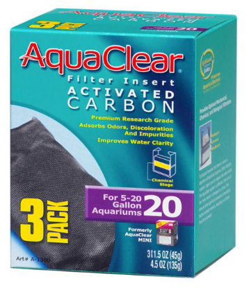 Picture of AquaClear 20 Activated Carbon Inserts, Aquarium Filter Replacement Media, 3-Pack, A1380