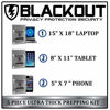 Picture of BLACKOUT Faraday Cage EMP Bags Premium Ultra Thick 5pc Prepping Kit Laptops Tablets Smartphones Hard Drives