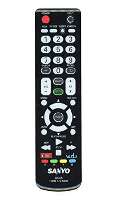 Picture of Original Sanyo GXGA Internet-Ready LCD TV Remote Control Supplied with models: DP42861, DP42862, DP46861, DP46862