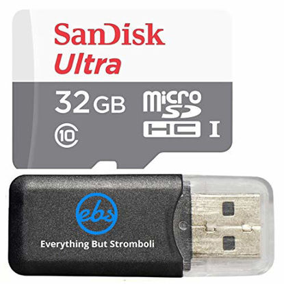 Picture of 32GB 32G Sandisk Micro SDXC Ultra MicroSD TF Flash Class 10 Memory Card works with REXING S300 Dash Cam Pro 1080P V1 2.7" LCD FHD Dashcam Camera w/ Everything But Stromboli Memory Card Reader