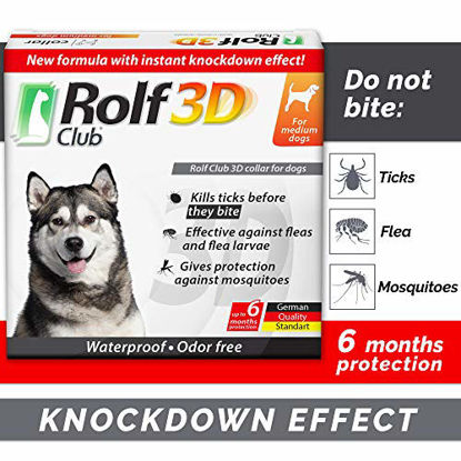 Picture of Rolf Club 3D FLEA Collar for Dogs - Flea and Tick Prevention for Dogs - Dog Flea and Tick Control for 6 Months - Safe Tick Repellent - Waterproof Tick Treatment (M)
