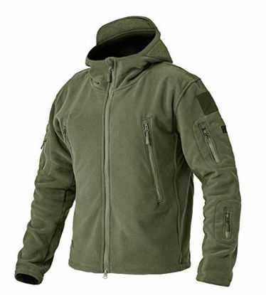 Picture of BIYLACLESEN Army Jackets for Men Warm Jacket Mens Winter Coats Softshell Jacket Men Fleece Jacket Ski Snowboard Jackets ArmyGreen