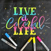 Picture of Kassa Liquid Chalk Markers for Blackboards (10 Neon Colors) - Chalkboard Marker Erases on Glass, Window, Black Board, Mirror - Chalk Pens Include Reversible Chisel & Bullet Tip - Non-Toxic Ink