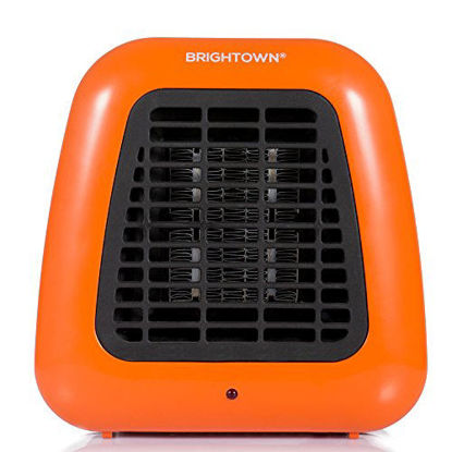 Picture of Mini Desk Heater, 400W Low Wattage Personal Ceramic Heater with Tip Over Protection for Office Table Indoors, Compact, Orange