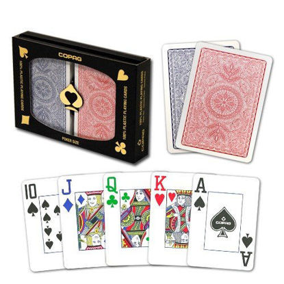Picture of Copag 4-Color Design 100% Plastic Playing Cards, Poker Size Jumbo Index Red/Blue Double Deck Set