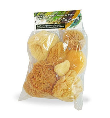 Picture of Natural Sea & Synthetic Sponges - Assorted Sizes 7pc Value Pack for Crafts & Artists: Great for Painting, Hobbies, Art, Effects, Ceramics, Clay, Pottery by Lullingworth