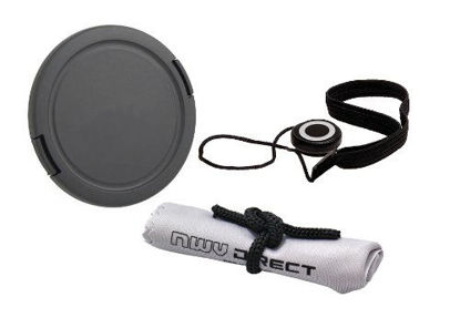 Picture of Lens Cap Side Pinch (62mm) + Lens Cap Holder + Nw Direct Microfiber Cleaning Cloth for Panasonic Lumix DMC-FZ1000