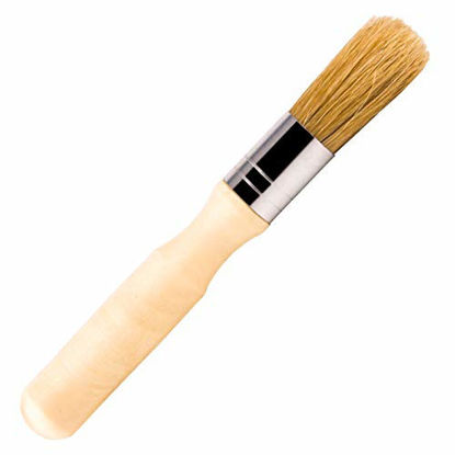 Picture of Glue Brush for Bookbinding, VENCINK Natural Bristle Wood Handle Round Wax Paint Brush Small Brush for Little Craft Project