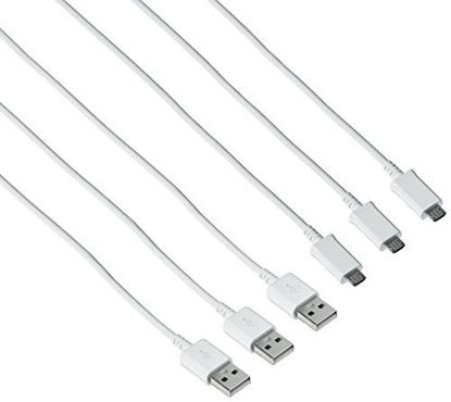 Picture of Samsung OEM 5-Feet Micro USB Data Sync Charging Cables for Galaxy S3/S4, 3-Pack - Non-Retail Packaging - White