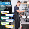 Picture of 35" Waterproof Rubber Black Vinyl Apron for Dishwashing, Lab, Butcher, Dog Grooming - Industrial Plastic (1 pack)