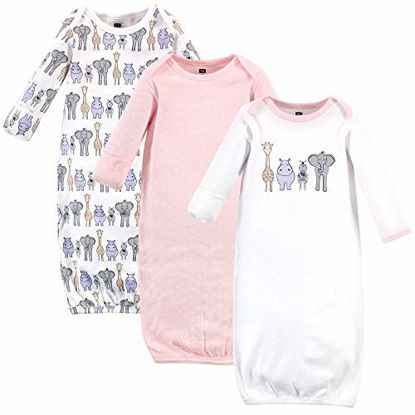 Picture of Hudson Baby Unisex Cotton Gowns, PINK SAFARI, Preemie