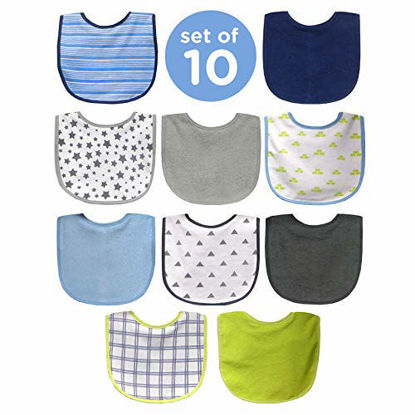 Picture of Neat Solutions 10 Pack Water Resistant Bib Set Blue/Grey Assorted