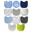 Picture of Neat Solutions 10 Pack Water Resistant Bib Set Blue/Grey Assorted