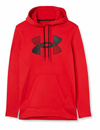 Picture of Under Armour Men's Armour Fleece Big Logo Hoodie , Red (600)/Black , Large