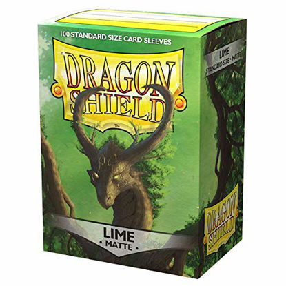 Picture of Dragon Shield Matte Lime Green Standard Size 100 ct Card Sleeves Individual Pack
