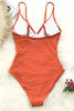 Picture of CUPSHE Women's V Neck Shirring Swimsuit,Orange, M