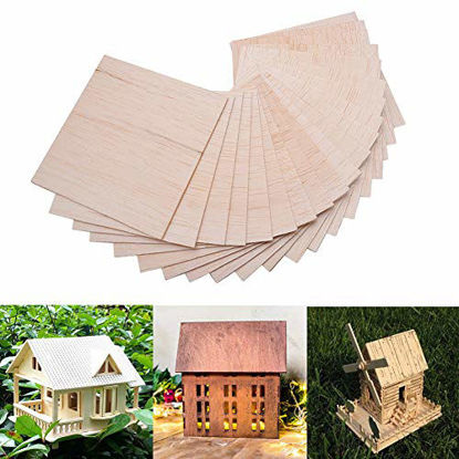 Picture of COLIBROX 15 Pack Wood Sheets, Basswood Thin Wood Sheets Hobby Wood MDF DIY Wood Board for House Aircraft Ship Boat DIY Wooden Plate Model, for Arts and Crafts, School Projects 150x100x2mm