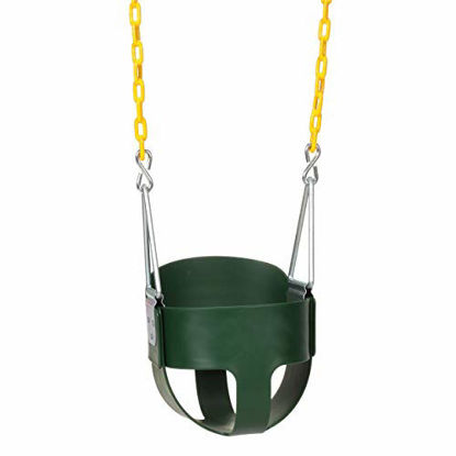 Picture of Eastern Jungle Gym Heavy-Duty High Back Full Bucket Toddler Swing Seat with Coated Swing Chains Fully Assembled, Green
