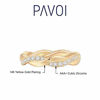 Picture of PAVOI 14K Gold Plated Sterling Silver Cubic Zirconia Twisted Rope Eternity Band Yellow Gold for Women Size 7