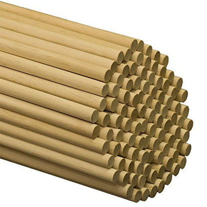 Picture of Dowel Rods Wood Sticks Wooden Dowel Rods - 1/2 x 12 Inch Unfinished Hardwood Sticks - for Crafts and DIYers - 50 Pieces by Woodpeckers