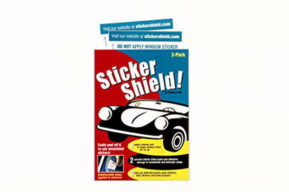 Picture of Sticker Shield - Windshield Sticker Applicator for Easy Application, Removal and Re-Application from Car to Car - 1 Pack of 4 inch x 6 inch Sheets (2 Sheets Total)