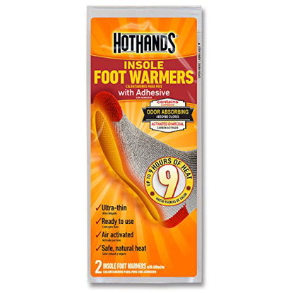 Picture of HotHands Insole Foot Warmers With Adhesive - Long Lasting Safe Natural Odorless Air Activated Warmers - Up to 9 Hours of Heat