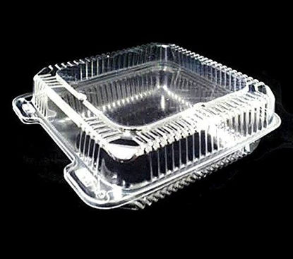Picture of Durable Packaging 8" x 8" x 3" Clear Hinged Plastic Food Bakery Take-Out Container (pack of 25)