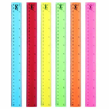 Picture of Mr. Pen- Rulers, Rulers 12 Inch, 6 Pack, Assorted Colors, Kids Ruler for School, Rulers for Kids, Ruler with Centimeters and Inches, Plastic Rulers, Kids Ruler, School Ruler, Standard Ruler, Clear