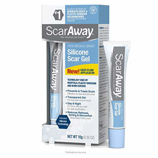 Picture of ScarAway 100% Medical-Grade Silicone Scar Gel for Face, Body, Surgical, Burn, Hypertrophic Scars, Keloids and Acne Scar Treatment, 0.35 Ounces (10 Grams)