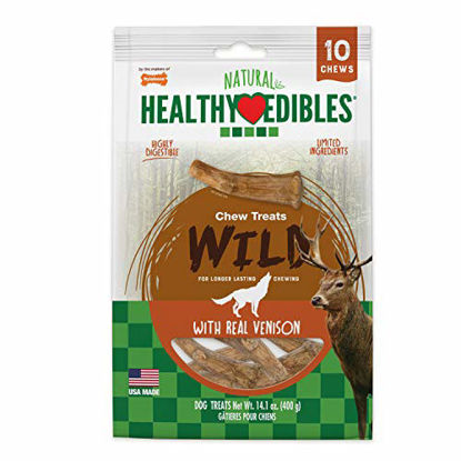 Picture of Nylabone Healthy Edibles WILD Antler Natural Long Lasting Turkey Flavor Dog Chew Treats 10 count Medium - Up to 35 lbs.